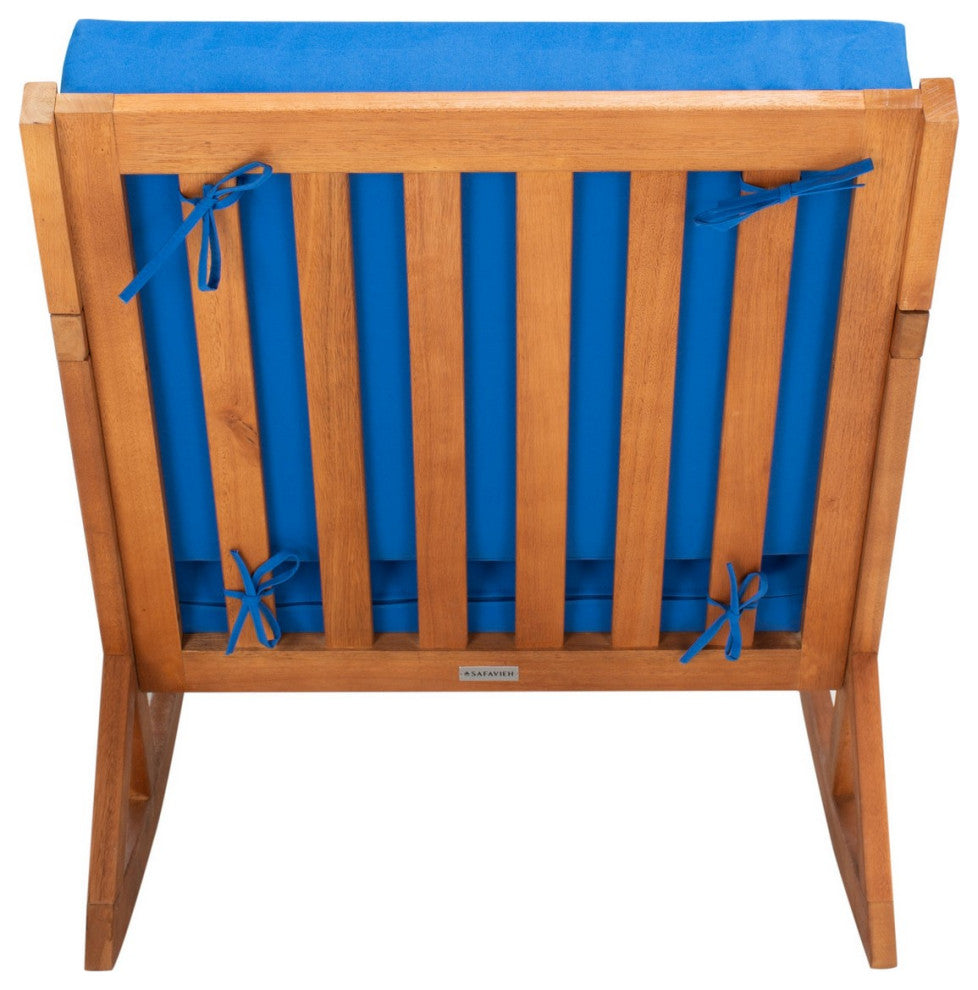 Safavieh Outdoor Vernon Rocking Chair Natural / Royal Blue
