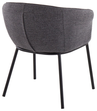 Ashland Chair, Black Steel, Charcoal Fabric