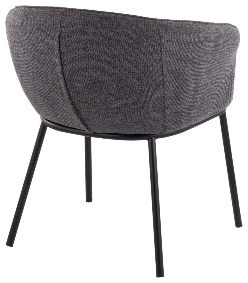 Ashland Chair, Black Steel, Charcoal Fabric