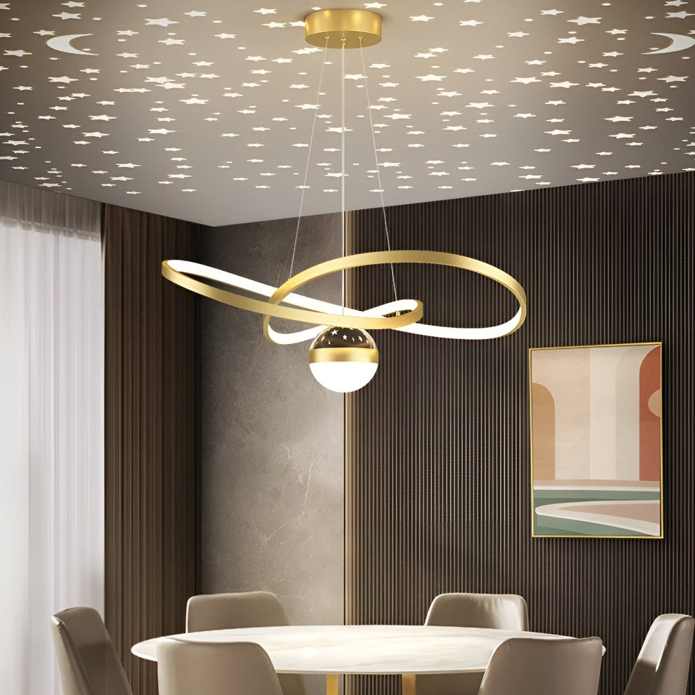 Impruneta | Modern Beautiful LED Hanging Chandelier for Living Room, White, Dia19.7xh5.1", Dimmable Witn Remote