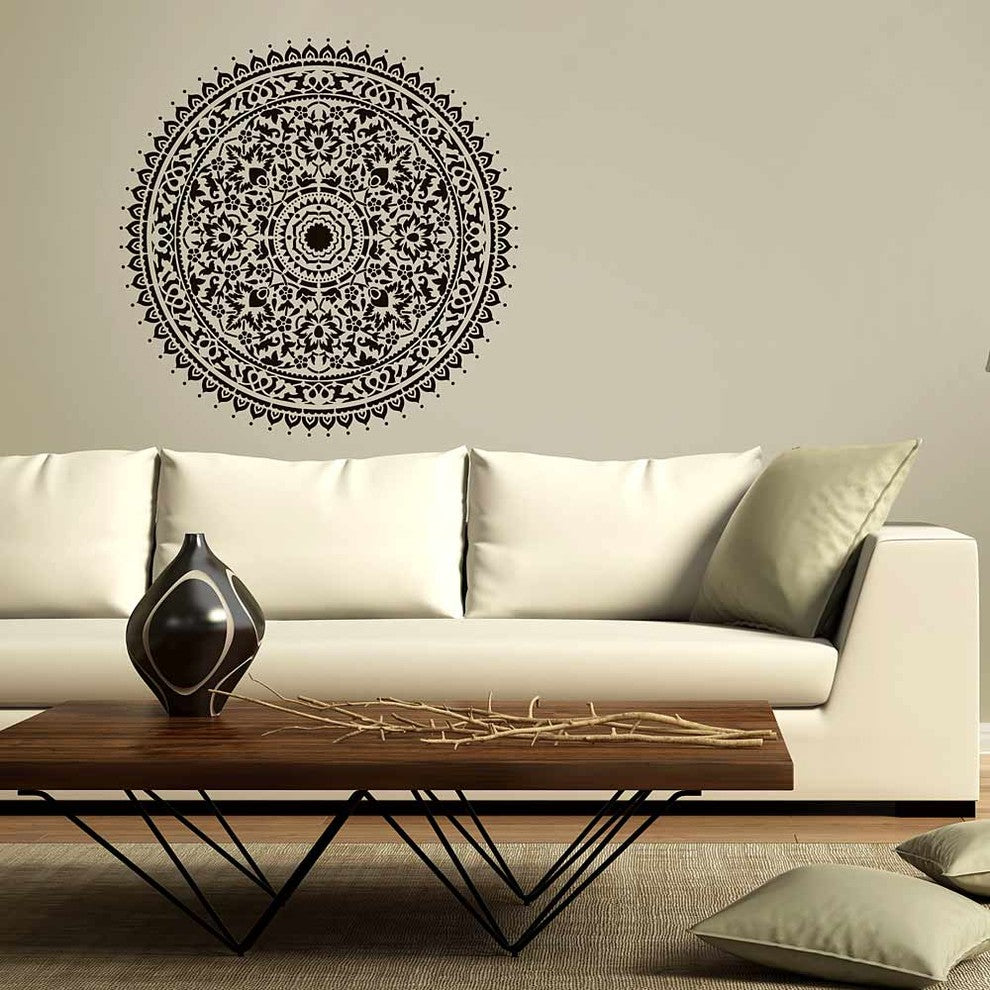 Mandala Stencil Kashmir, Trendy, Easy Wall Stencils For DIY Home Decor, 24"