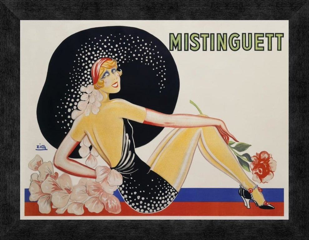 "Mistinguett" Framed Canvas Giclee by Zig, 18"x14"