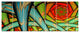 Green Fractal Endless Tunnel, Abstract Canvas Art Print, 83"x32", 7 Panels