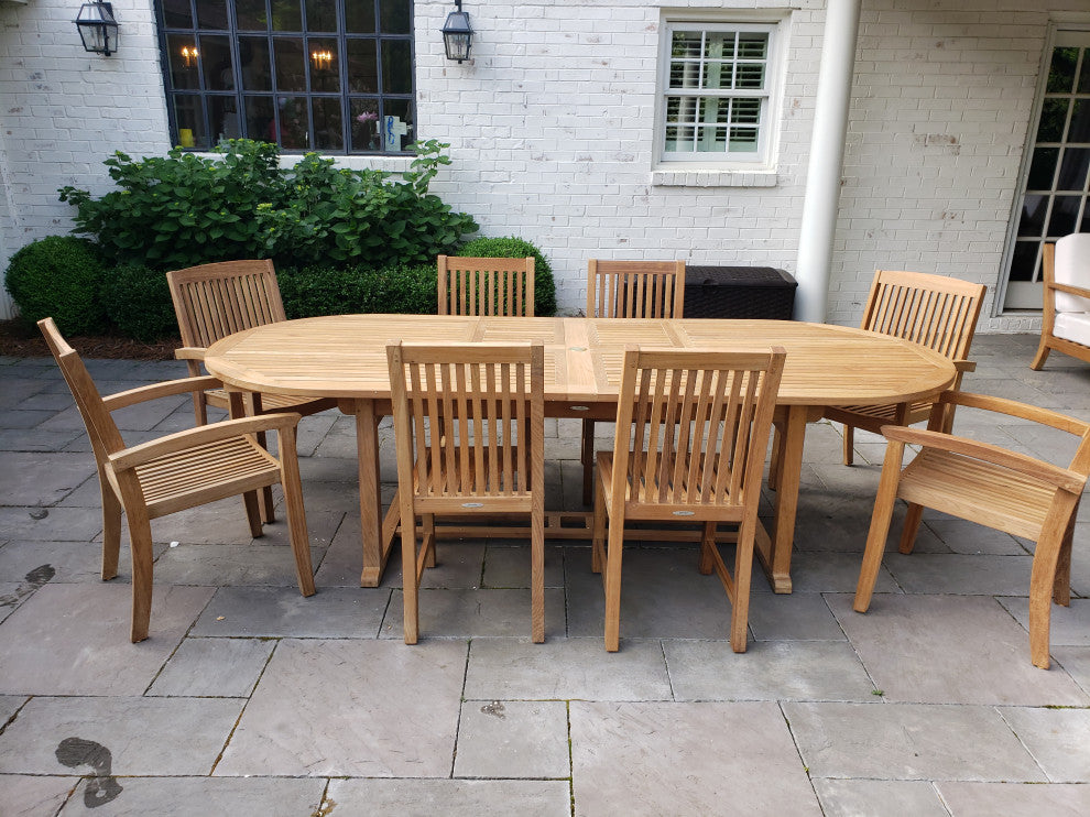 Chelmsford Teak Double Extension Table, Natural