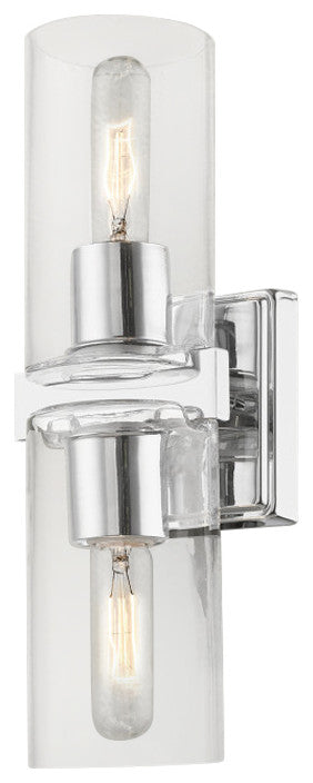 Clarion 2 Light Polished Chrome Vanity Sconce