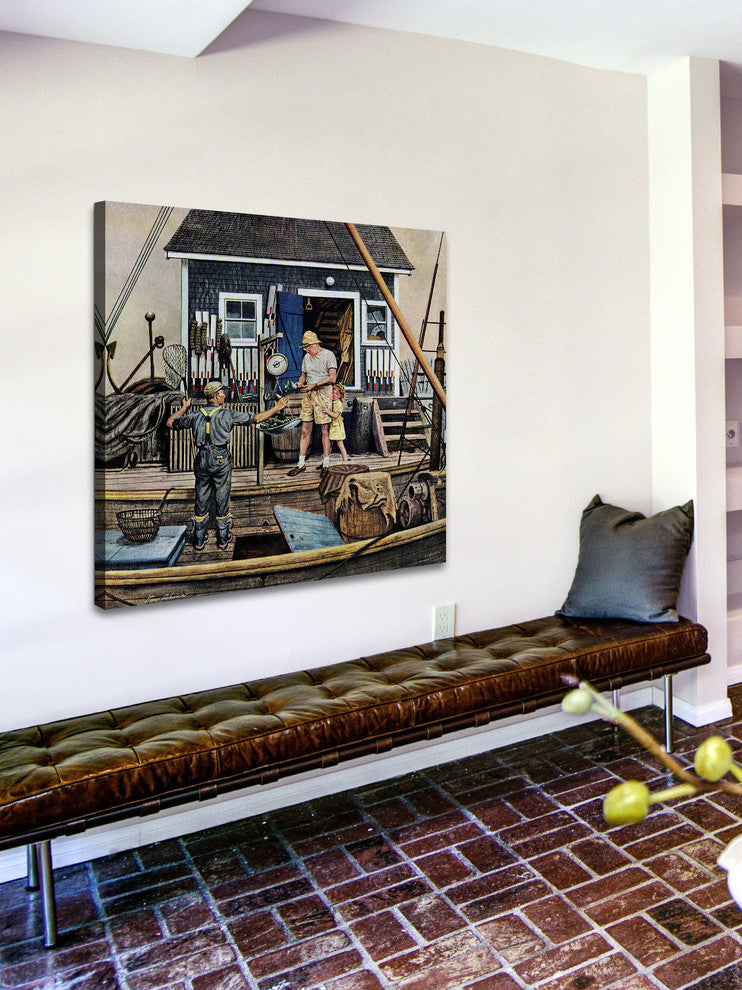 "Buying Lobsters" Painting Print on Canvas by Stevan Dohanos