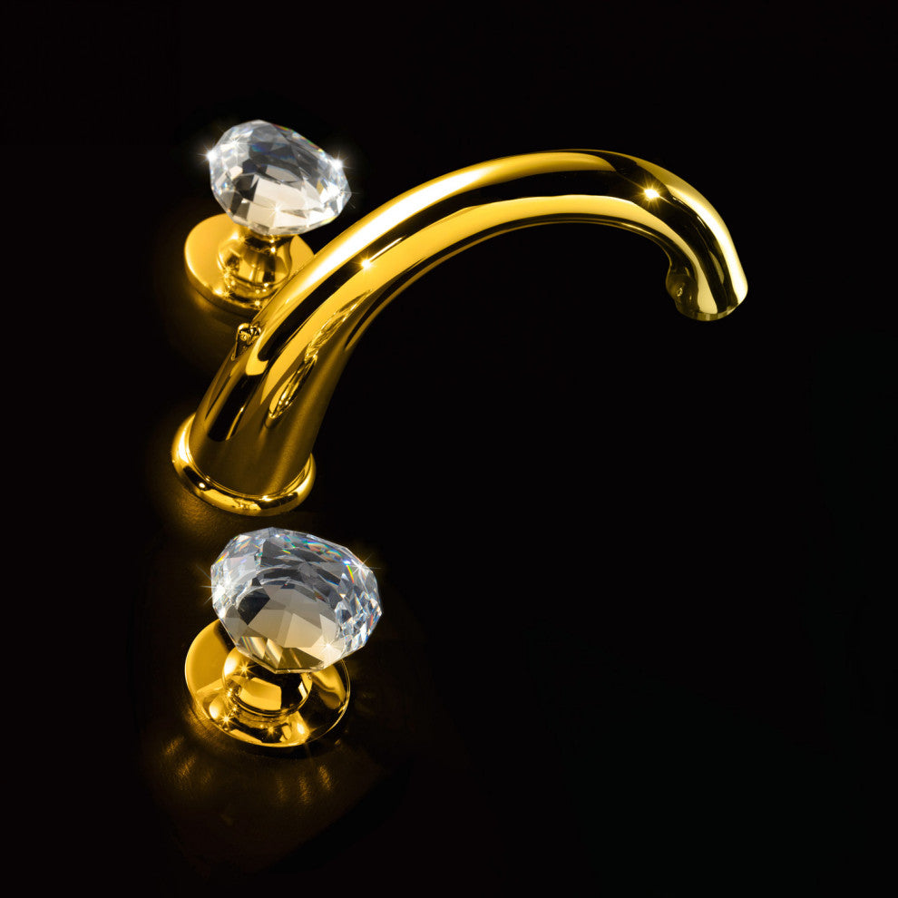 Rock Luxury Crystal Faucet, Polished Gold