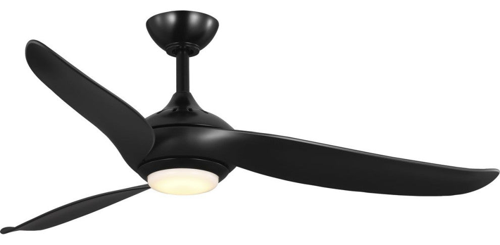 Conte Collection 52" 3-Blade Ceiling Fan, Matte Black