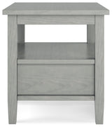 Warm Shaker Solid Wood 20" Rustic End Side Table, Fog Grey