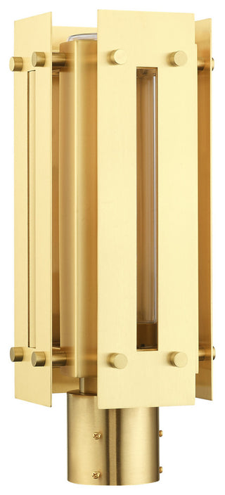 Livex Lighting Utrecht 1 Light Satin Brass Medium Outdoor Post Top Lantern