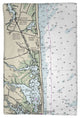 Bethany Beach, DE Nautical Map Kitchen Towel - Two Sets of Two (4 Total)
