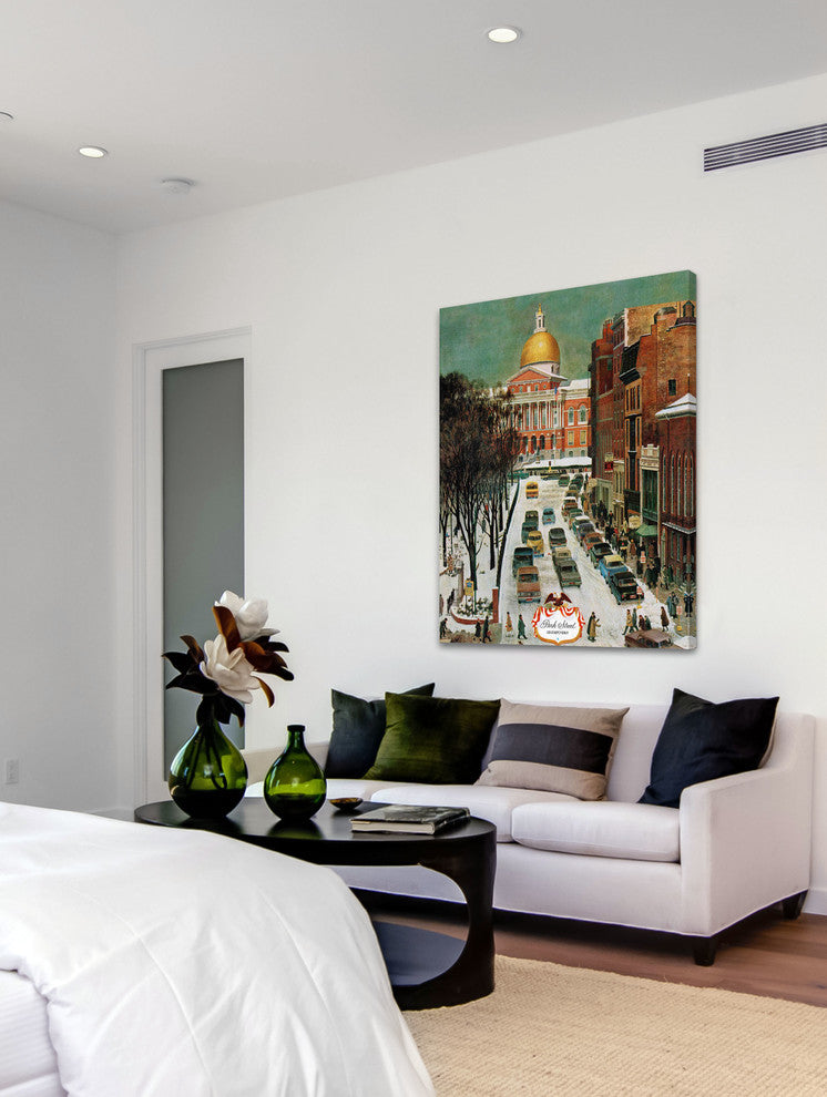"Park Street, Boston" Painting Print on Canvas by John Falter