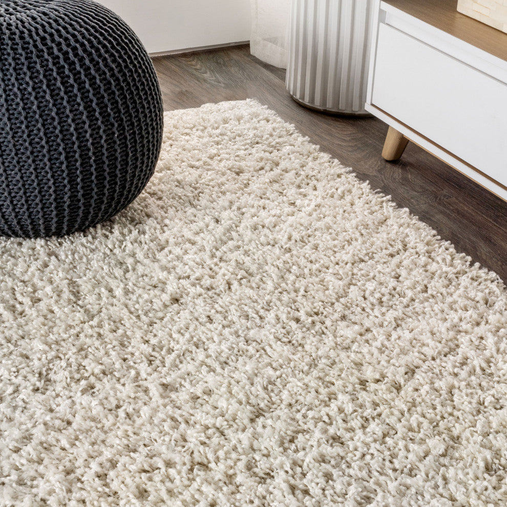 Mercer Shag Plush Area Rug, Cream, 3 X 5