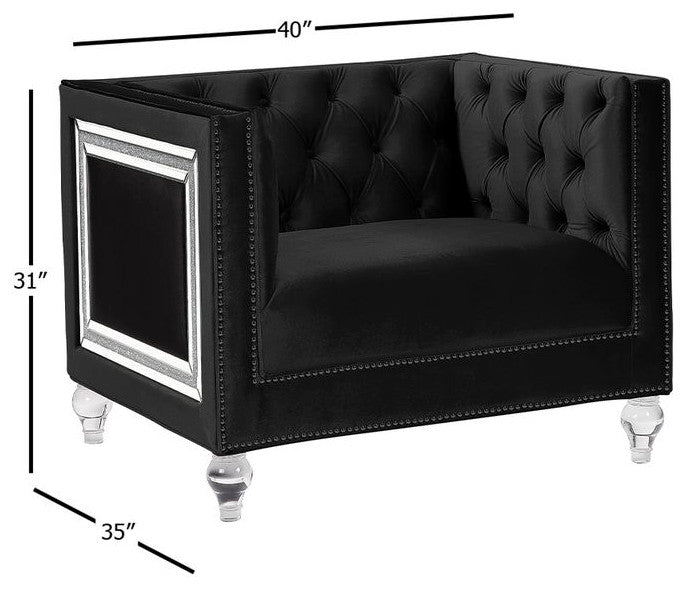 Heibero Chair, Black Velvet