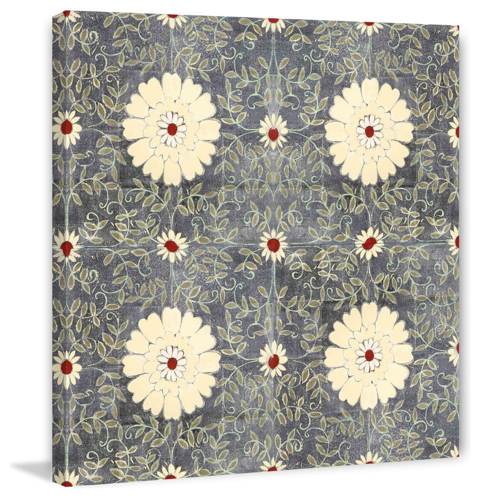 "Cream Floral" Painting Print on Wrapped Canvas