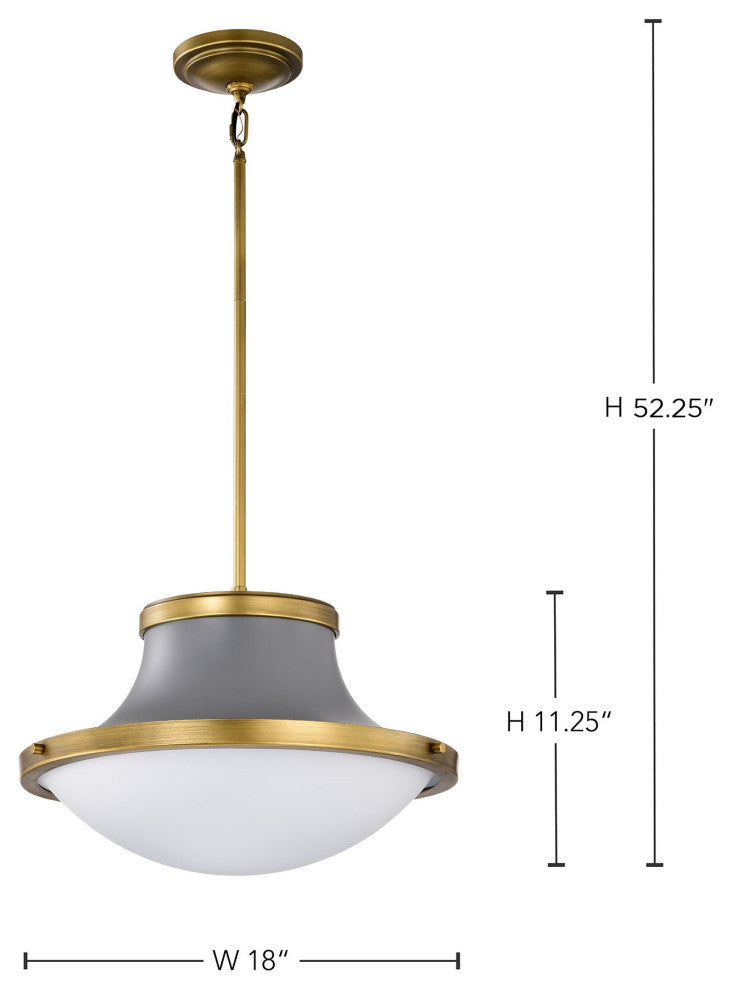Lafayette 1 Light Pendant, 18"