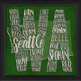 Washington State Abbreviation Framed Print, Small