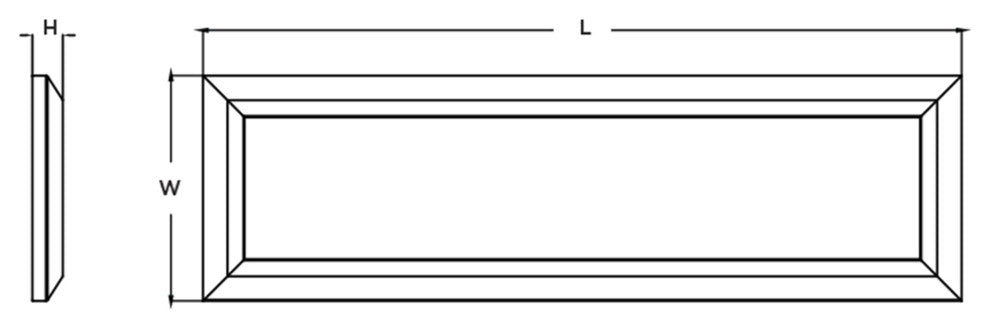 Atlas LED Rectangular Surface Mount, Satin Nickel