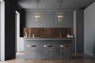 Tura 4-Light Small Chandelier - Modern Brass Finish
