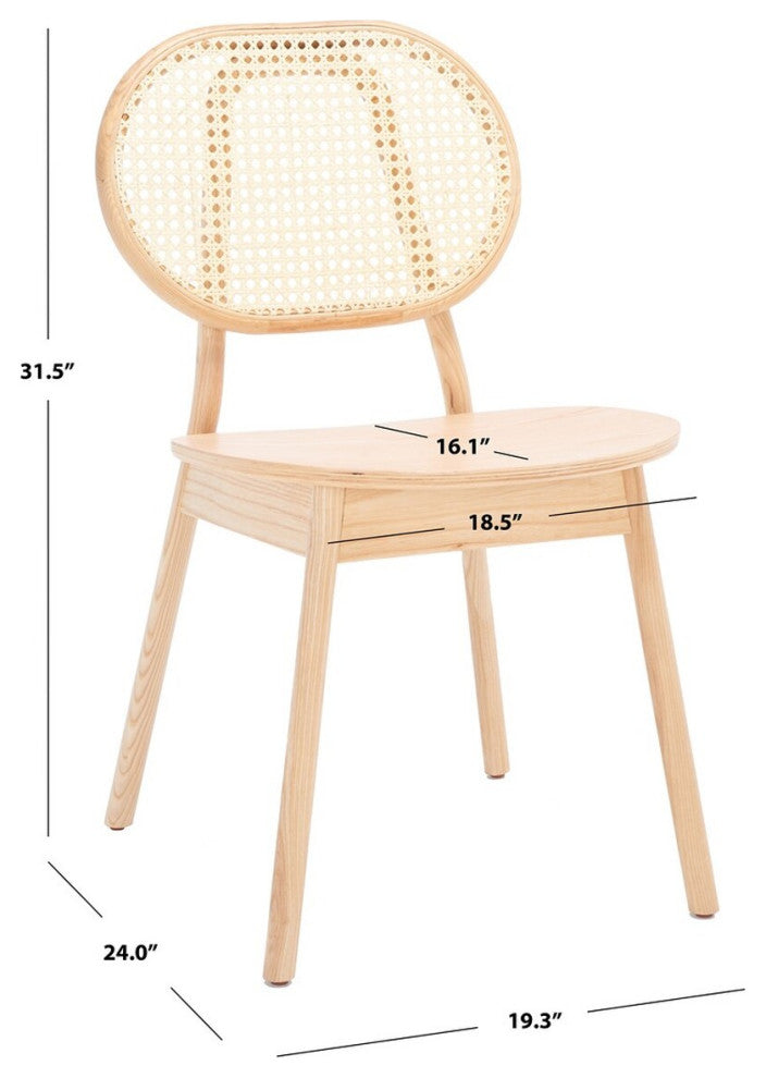 Safavieh Couture Kristianna Rattan Back Dining Chair, Natural