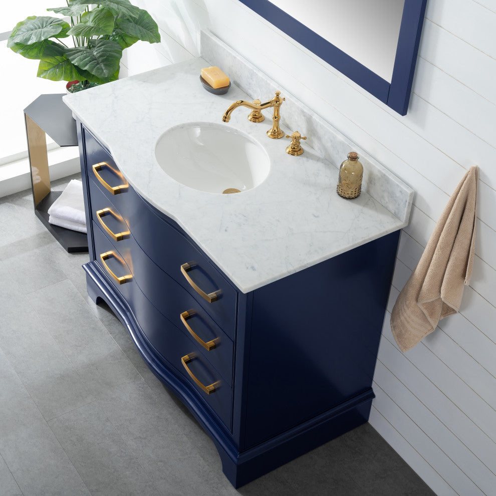 Monroe 42" Bathroom Vanity, Navy Blue