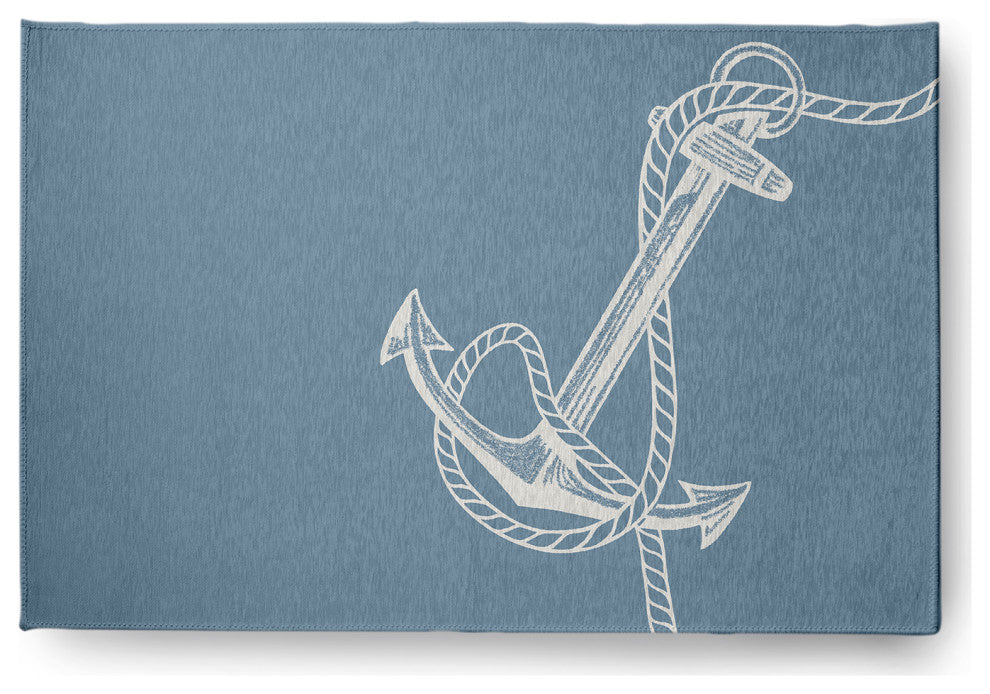 Anchored Nautical Chenille Rug