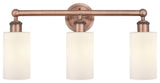 Clymer 3-Light 22" Bath Vanity Light, Antique Copper, Matte White Shade