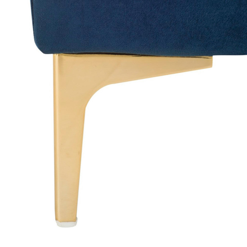 Elin Square Ottoman Navy/ Brass