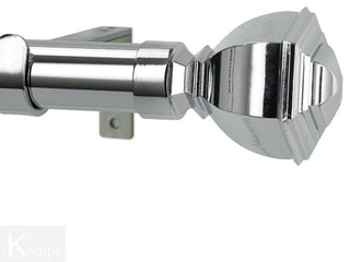 Venice Non-Telescoping Curtain Rod, Chrome, 48''