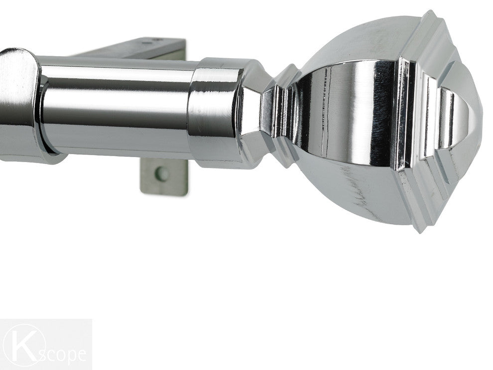 Venice Non-Telescoping Curtain Rod, Chrome, 48''