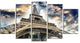 "The Paris Eiffel Tower View From Ground" Cityscape Wall Art, 60"x32", 5-Panels