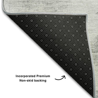 Premium Machine Washable Mayfield AMF710 Silver 3' x 5' Rug