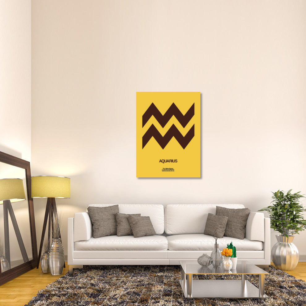 "Aquarius Zodiac Sign Brown" Fine Art Print