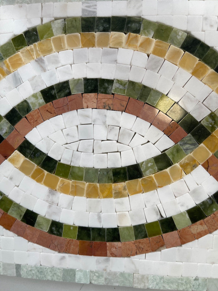 Rainbow Colorful 7.9x15 Marble Mosaic Border Listello Tile Polished, 1 piece
