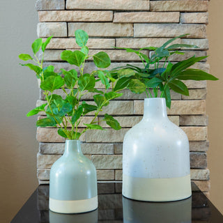 11" Two-Tone Speckle Ceramic, White