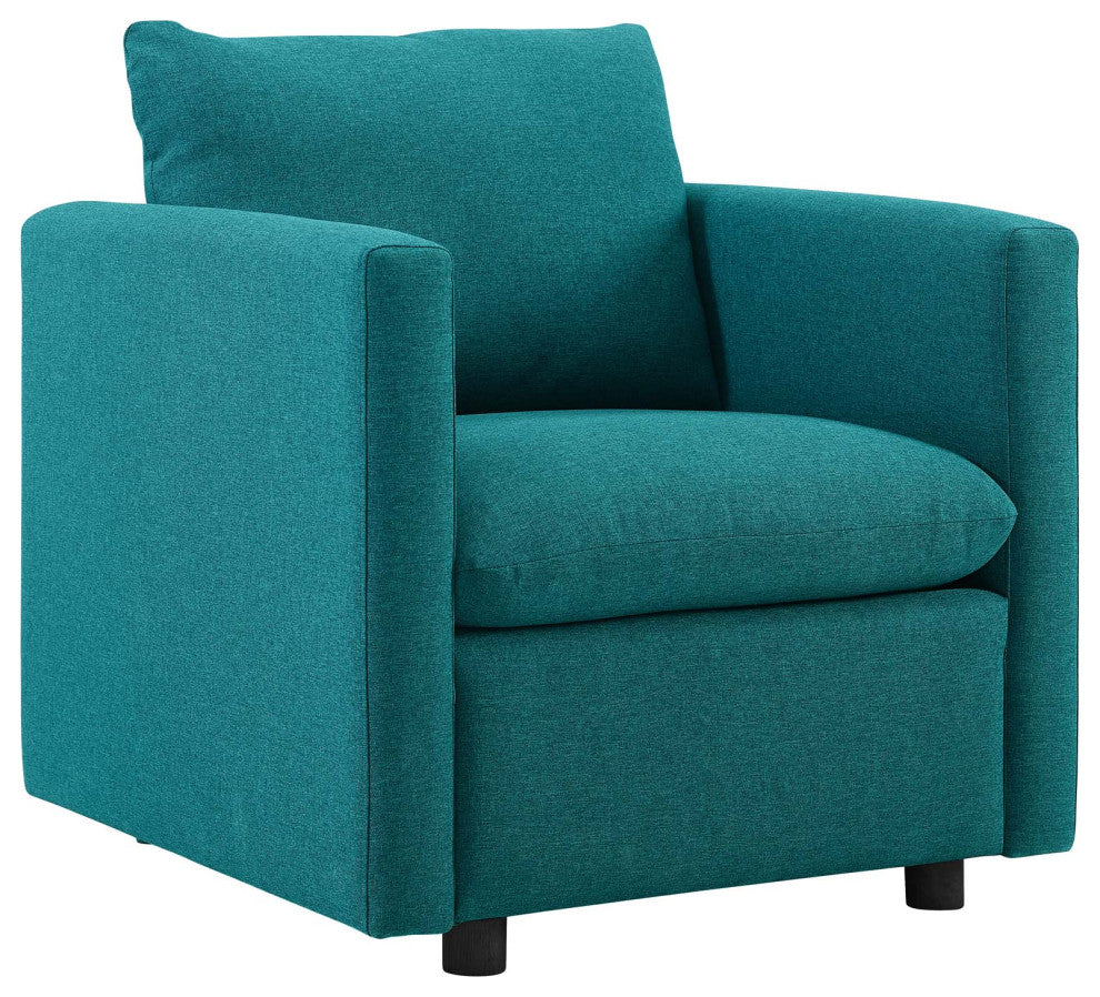 Activate Upholstered Fabric Sofa and Armchair Set Teal