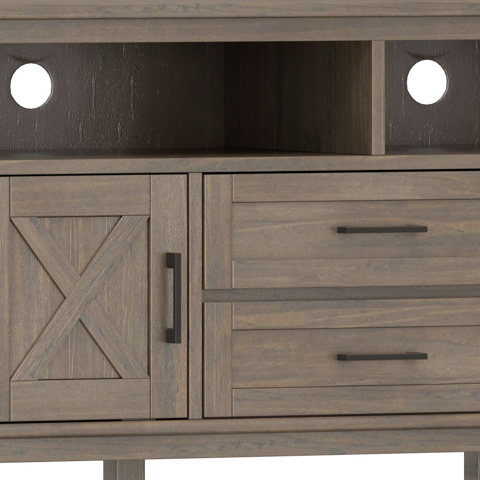 Ela Solid Wood 72" TV Media Stand, Smoky Brown