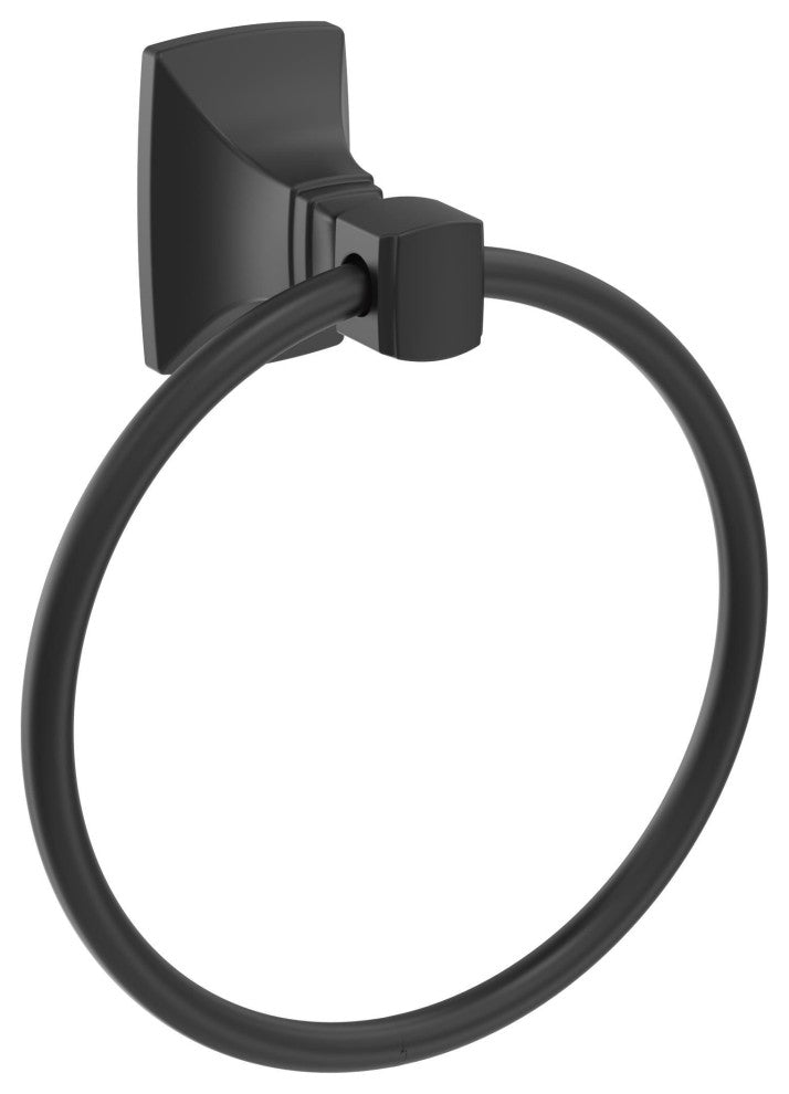 Amerock Highland Ridge Transitional Towel Ring, Matte Black