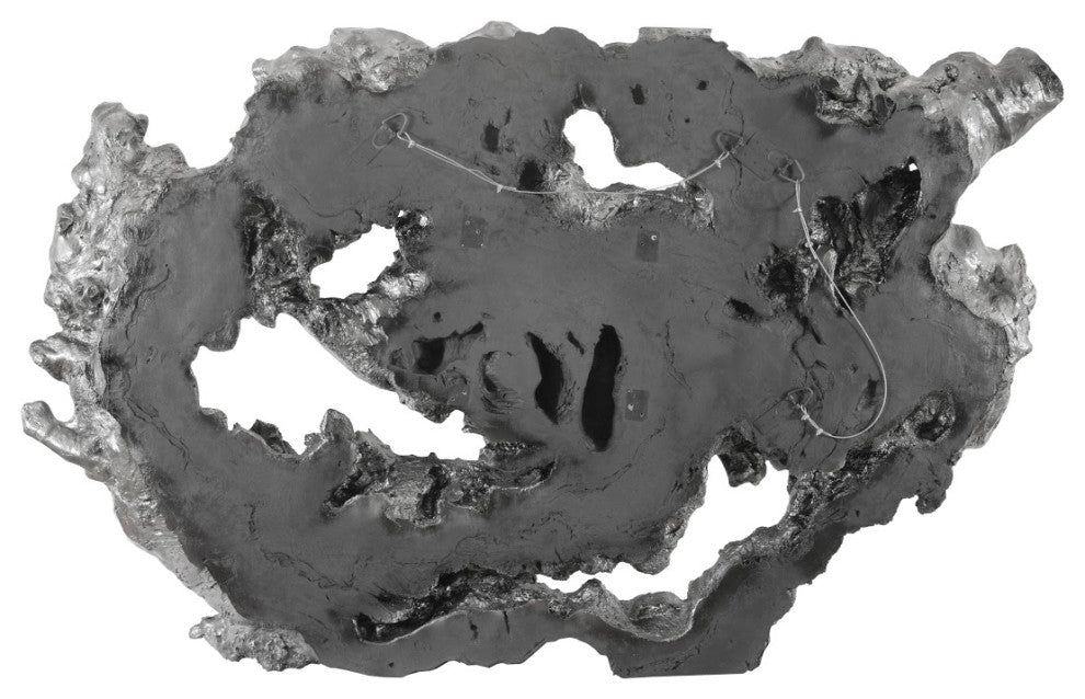 Burled Root Wall Art, Large, Liquid Silver