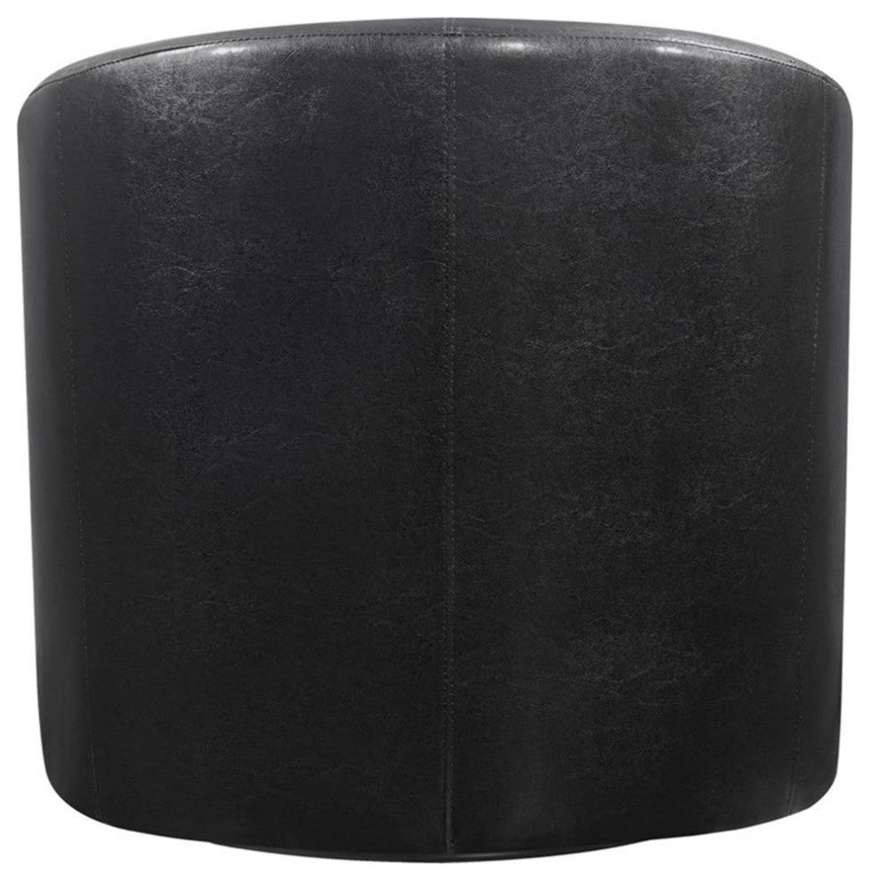 Coaster Turner Faux Leather Upholstery Sloped Arm Accent Swivel Chair Dark Brown