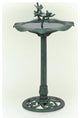 33" Tall Outdoor Lotus Birdbath Yard Statue, Green