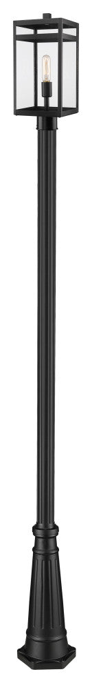 Z-LITE 596PHMR-519P-BK 1 Light Outdoor Post Mounted Fixture, Black