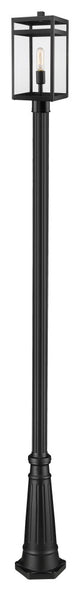 Z-LITE 596PHMR-519P-BK 1 Light Outdoor Post Mounted Fixture, Black