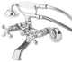 Kingston Adjustable Center Tub Wall Mount Clawfoot Tub Faucet, Polished Chrome