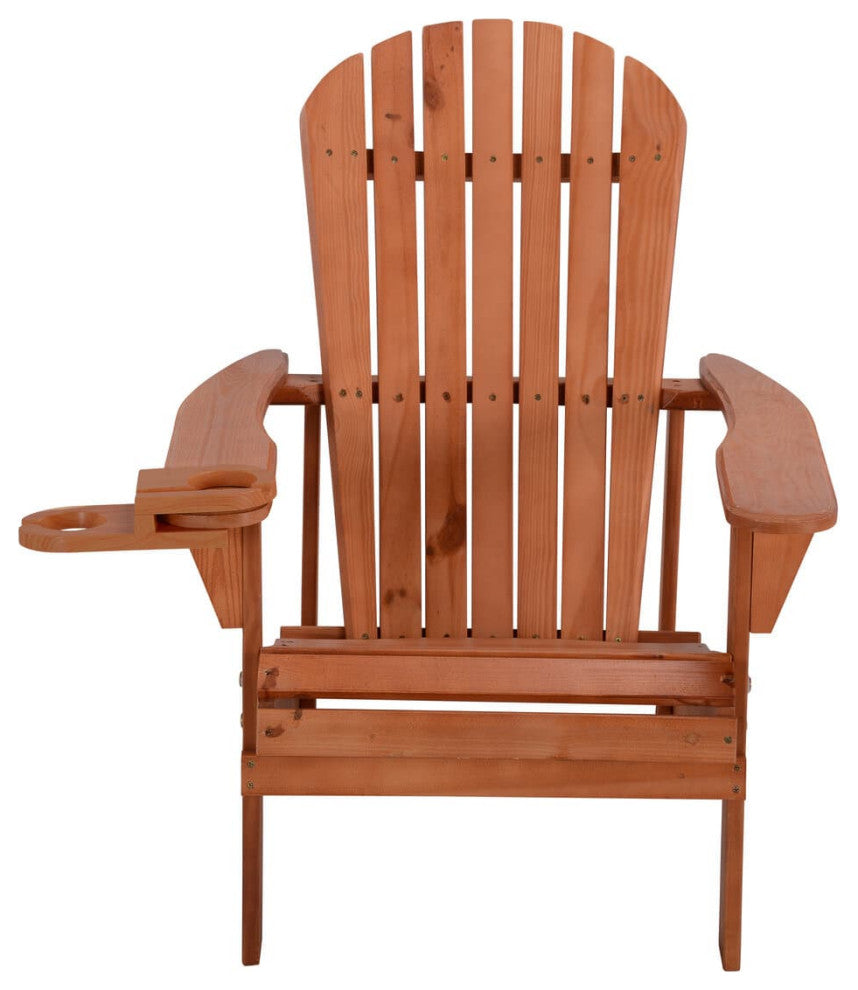 Earth Collection Adirondack Chair With phone and cup holder, Walnut, Four Adiron