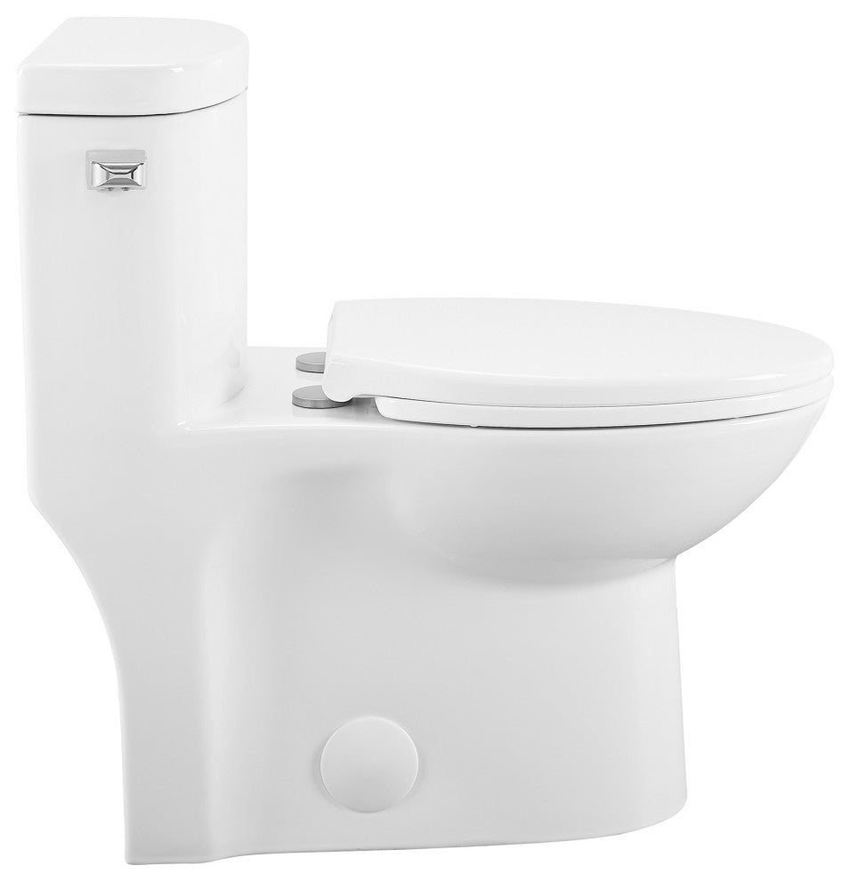 Sublime One Piece Elongated Toilet, Glossy White, Single Flush