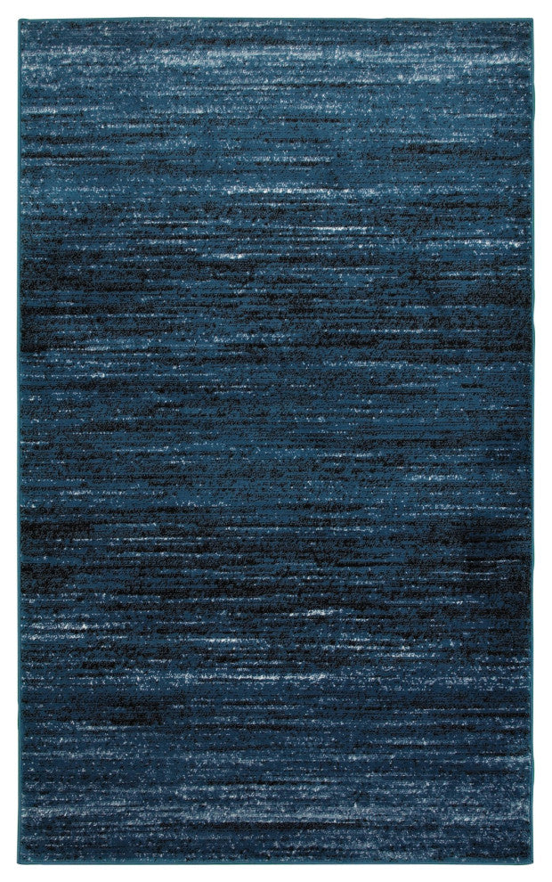 5' x 7' Blue Abstract Ocean Area Rug