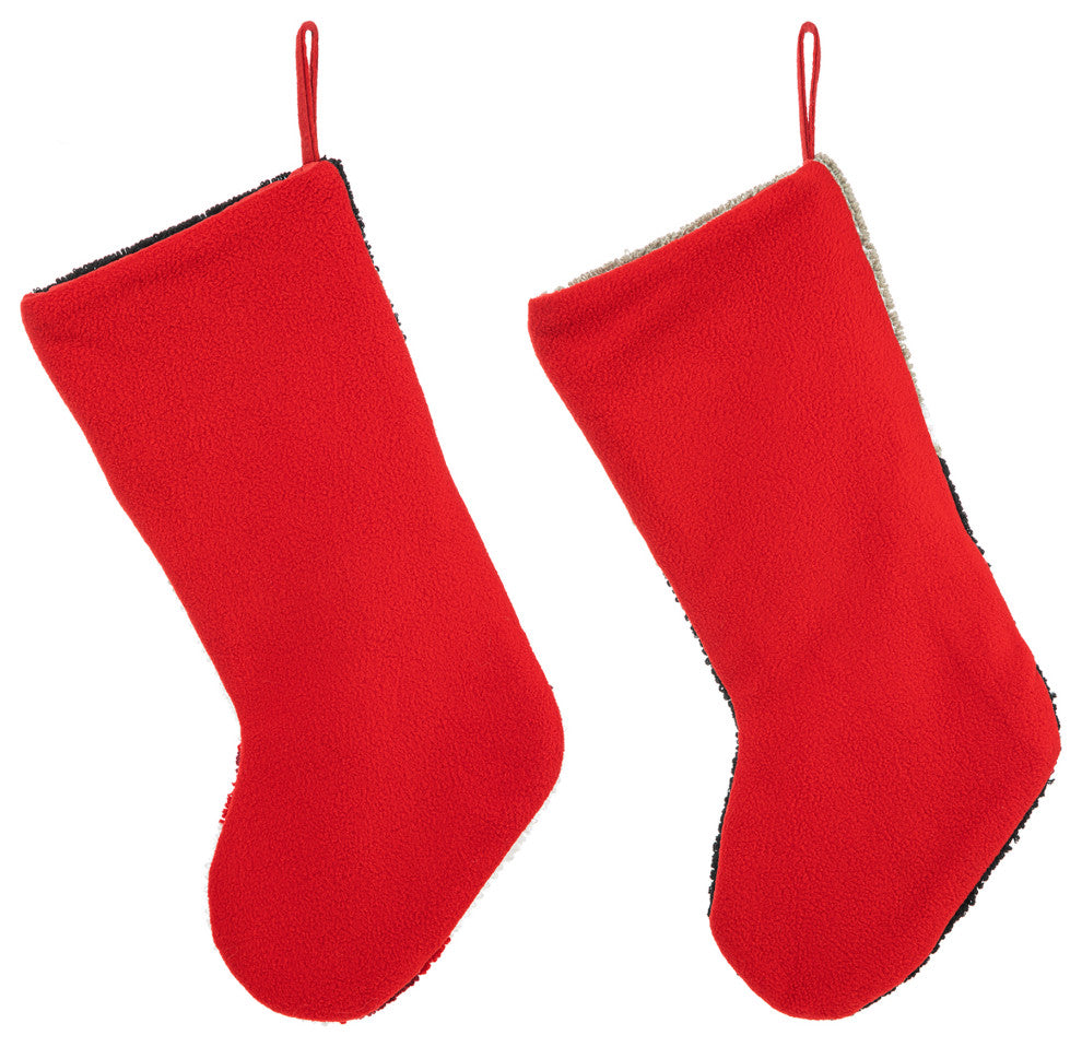 20.5"L Hooked Stocking, Polar Bear & Penguin
