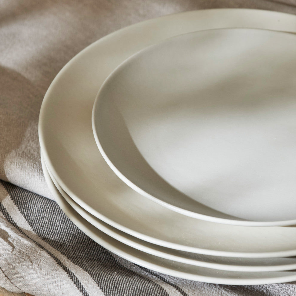 Porto by Stone Lain Semplice Stoneware Dinnerware Set, White Matte, 12-Piece
