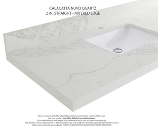 Chicago 48" Single Sink Bathroom Vanity, White 2" Calacatta Nuvo